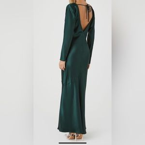 Green silk dress